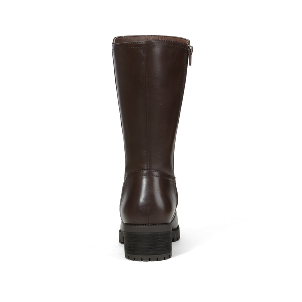 Mid Calf Riding Boots - BROWN PU - 3